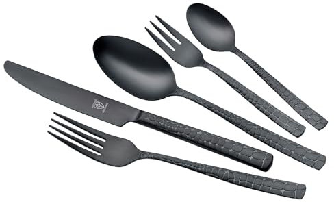 Justinus Besteck-Set - Schwarz matt - Edelstahl 18/10 - für 6 Personen