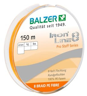 Balzer Iron Line 8 150 m Spule 0,10 mm/ 8,1kg orange