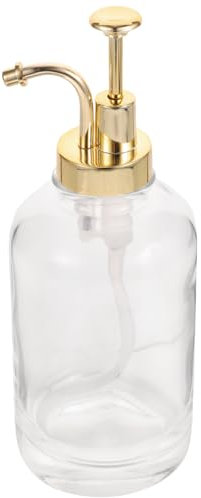 minkissy Glass Lotion Bottle Pump Syrup Dispenser Design Reusable Honey Pot Soap Dispenser Easy to Store