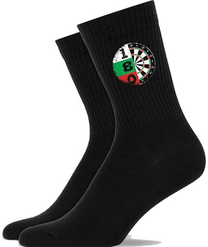 Generisch Dart Dartspieler 180 Dartsport-Fan - Atmungsaktive Sportsocken Tennissocken Crew Socks Baumwolle Socken