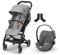 Cybex Gold Kinderwagen Beezy mit One-Pull Harness, Inkl. CYBEX Gold Babyschalen-Adapter Beezy und CYBEX Gold Babyschale Cloud G i-Size, Inkl. Neugeboreneneinlage, Lava Grey