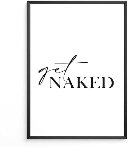 FORYOU24 Badezimmer Deko Bilder | hochwertiger Kunstdruck | schwarz weiß Wandbilder | WC Deko | Premium Druck get naked