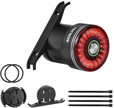 ALLOMN Bicycle Taillight, Smart Brake Sensing Bicycle Tail Lights Rechargeable Intelligent Light Sensing Taillight with 5 Light Modes Waterproof LED Bike Tail Rear Lights for Mountain Bikes