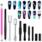 Allstarry 10pcs Nail Magnet Tool Set, Double-head Strong Suction Nail Magnet Stick Cat Eye Flower Design Nail Magnets Pen Plate Wand Board for 9D Strip Galaxy Magnetic Cat Eye Gel Nail Polish Nail Art