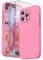 SURPHY Design for iPhone 15 Pro Max Case, Liquid Silicone [2 x Screen Protectors & 1 x Lanyard] Protection for Each Lens Shockproof Cover for iPhone 15 Pro Max 6.7 inch 2023 (Peach Pink)