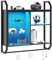 Bestier LED Gaming Floating Shelves, 34 Wall Mounted Shelf Pipe Shelves Hanging Display Rack Bookshelf with 6 S-Hook, Gaming Room Decor Wine Coffee Bar, Black Carbon Fiber