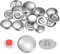 QUARKZMAN 15 Sets Selbstbezug-Knopf-Set 34L 0,9 23mm mit Draht-Rückseite Aluminium-Knöpfe zum Beziehen von Stoffknöpfen Button-Maker-Set mit Werkzeugen für DIY-Stoff-Heimdekoration Nähen