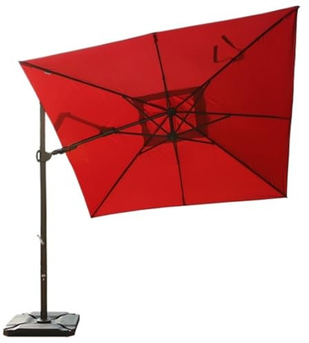 REEKOS Marktschirm Sonnenschirm Sonnenschirme im Freien Rechteckiger Terrassenschirm Mit Sockel, Versetzter Hängeschirm, Outdoor-Marktschirm, Gartenschirm Gartenschirm Terrassenschirm(Color:B)