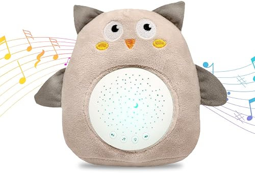 Plush Baby Owl Sleep Soother with Calming Sounds and Starry Projector, Gentle Lullabies, and Soothing Aid (UK Company) The Perfect Calming Gift for Peaceful Nights