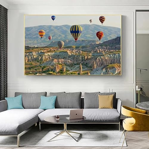 Leinwandbild, Istanbul, Türkei, Heißluftballon, Landschaft, Poster, Drucke und Poster, Wandkunst, Bild, Wohnzimmer-Dekor, 70 x 110 cm, ohne Rahmen