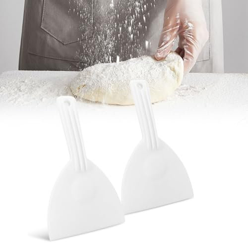 LERANXIN Spatola Pizza 2 Pezzi Spatole per Impasto Bianco Misura Raschietto per Pasta in Plastica con Fori per Pizza, Torte, Pasta, Pasticcini