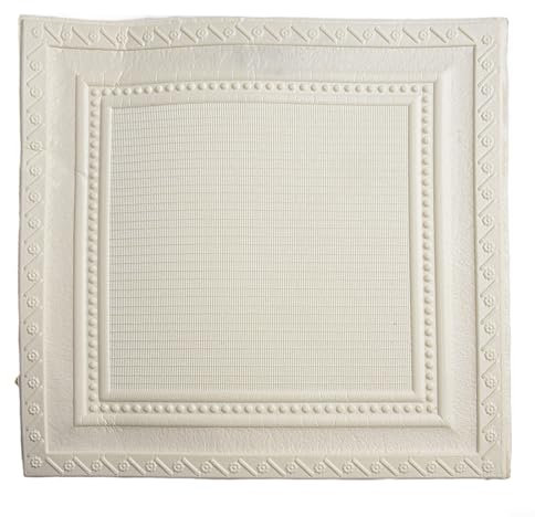 Autocollant de plafond en mousse 3D, carreaux de plafond pelables et imperméables, panneau innovant en mousse souple isolant phonique 35 x 35 cm (1 pièce)
