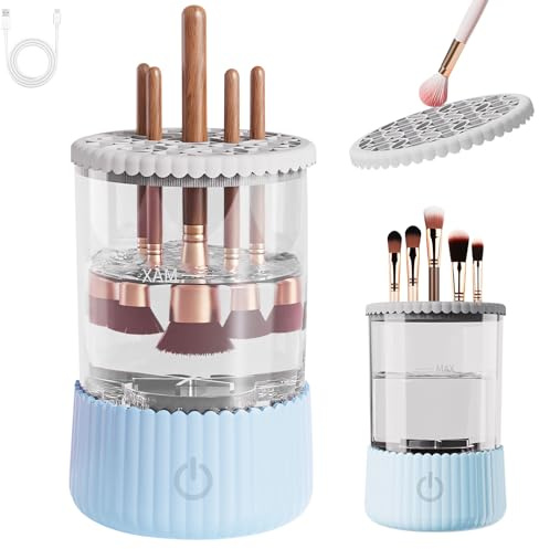 Pinselreiniger Make Up, Elektrisch Make Up Pinsel Reiniger, USB Wiederaufladbare Automatische Tiefenkosmetik Reinigungsgerät Make Up Pinselwerkzeug für Make up Pinsel aller Größen (B)