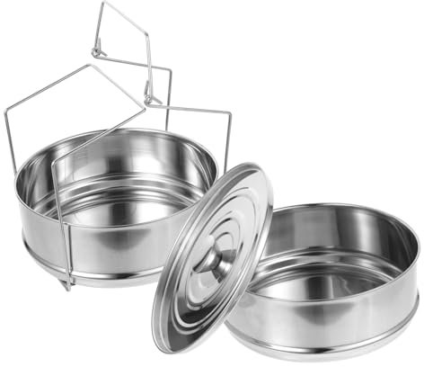 MAGICLULU Olla De Vapor Inoxidable Cesta Sartén Apilable De Doble Para Alimentos