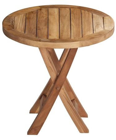 Klapptisch Ela Teak Beistelltisch rund Gartenmöbel Ø50x50cm