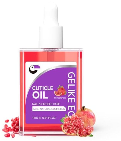 Nail Cuticle Oil for Dry Skin - Gelike EC Easy and Quick Absorb Cuticles Care Treatment - Natural Pomegranate Smells for Moisturize and Repair Damaged Thin Nails
