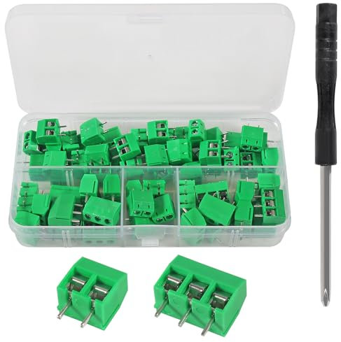 60pcs PCB Mount Screw Terminal Block, 5mm 2 Pin / 3 Pin PCB Schraubklemmen, Schraubklemme Steckverbinder, für Arduino (2 Pin-40, 3 Pin-20)