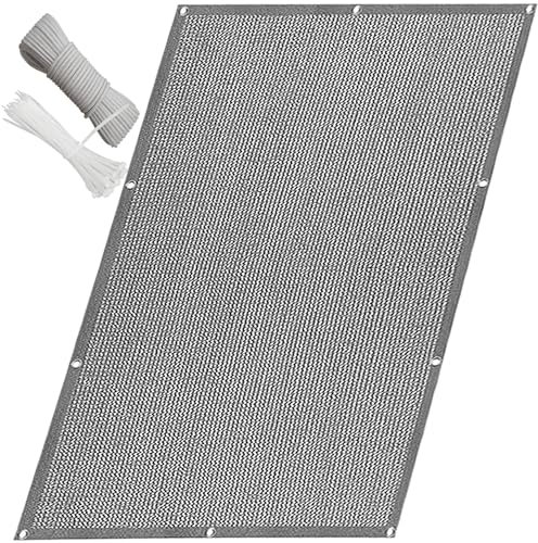 QINLIQIN Sonnensegel Sonnenschutz 120 x 260 cm Seitenmarkise Schattentuch Uv-Schutz Wind Und Wetterfest mit Befestigungsschnur Kabelbinder für Terrassen Swimming Pool, Hellgrau