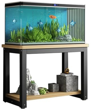 Aquarium Unterschrank Aquariumständer mit Rutschfesten Fußmatten, Schwarzer Schildkrötenbeckentisch, Aquariumschrank fürs Wohnzimmer, Dekotisch fürs Aquarium, Reptilienständer(A,70x40cm(27 1/2x15 3/4