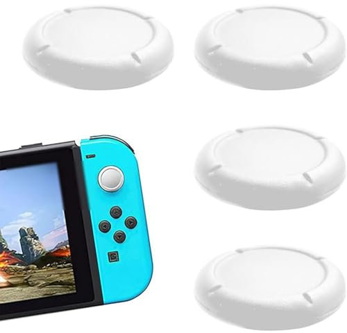 Vroxdrez Capuchons de rechange pour joystick de manette Switch – Protège-joysticks en silicone pour Switch/Lite, accessoires grip 3D, protection antidérapante, quatre couleurs (Blanc)