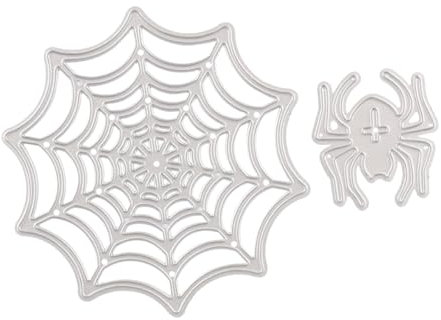 DOITOOL DIY Fotorahmen Vorlage Ausschnitte Scrapbook Schablonen Spinnennetz Gestanzte Scrapbooking Dekoration Webs Spiderweb Stanzform Silber