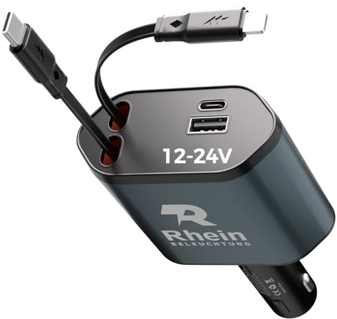 4 in 1 Zigarettenanzünder,Type-C QC 20W total 66W Auto Ladegerät Adapter, Auto Zubehör Reise Gadgets, Travel Essentials Camping Zubehör Car Accessoires für iPhone 16 Pro Max Galaxy S25 Ultra