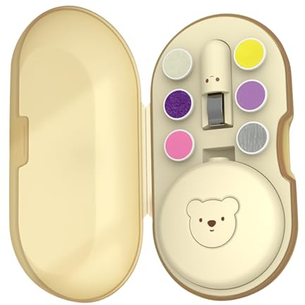 Lime-ongles Bébé - Ensemble De Lime Et Coupe-Ongles Pour Bébé,6 Têtes de Rechange & Étui de Rangement Lime Griffe Douce Adulte Enfant Maison Voyage