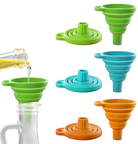 3pcs TrichterKüche,Trichter Klein,Faltbarer SilikonTrichter,Trichter Bier,Funnel,TrichterFaltbar,Silikontrichter Küchen ZusammenklappbarerTrichter Für Bier,Öl,Flüssigkeiten Flüssigkeitsübertragung