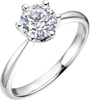 Wycian Diamond Ring For Women Eheringe Weissgold 14 Karat 0,5 CT Diamant mit 6 Krappen Größe 50 (15.9) Massiv, Nicht Plattiert Mode für Gattin Abschluss Schmuck