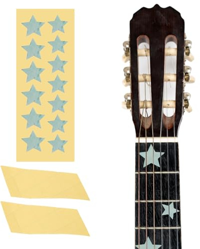 QUARKZMAN Adesivi Per Tastiera Chitarra Inlay Adesivi Decorativi Per Chitarre E Adesivi Stellari Inlay Decorativi Per Chitarra Per Chitarra Basso Chitarra Acustica Verde Chiaro (13 Adesivi)