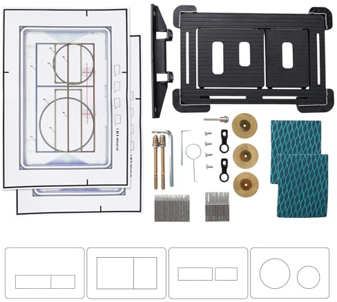 Dual Flush Actuator Plate for Geberit Sigma Series, Concealed Tileable Flush Plate with Magnetic Mounting, Flush-Mounted Installation, Complete Set, Vertical