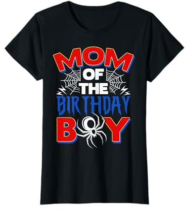 MOM of The Birthday Boy Geburtstagsparty Spinnennetz T-Shirt