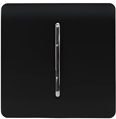 Trendi 1 Gang 2 Way Artistic Modern Glossy 10 Amp Rocker Tactile Light Switch Matt Black Soft Touch