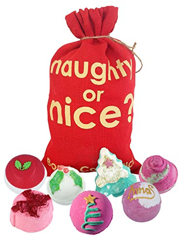 Bomb Cosmetics Naughty oder Nice Handmade Hessian Bath Blaster Geschenkpackung