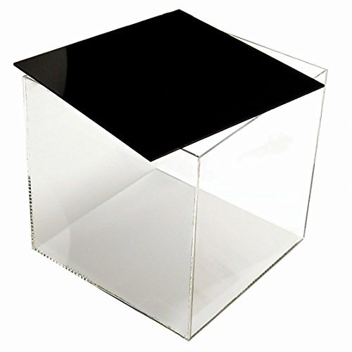 HOKU Holzhäuser Kunststofftechnik Acrylbox mit Deckel/Boden in schwarz Grösse : 30x30x30 cm Würfel, Acryl/Acrylglas-Behälter .mit 5 transparenten Seiten Glasklar Ein Produkt aus Deutschland.
