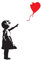 decorsfuk.co Banksy Mädchen mit Ballon | Wanddekoration, Graffiti, selbstklebend, aus Vinyl, Urban Art, Fenster, Auto, Laptop, selbstklebend – klein – 13 x 9 cm