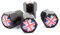 Schwarz Union Jack Flagge Rad Ventil Staubkappen