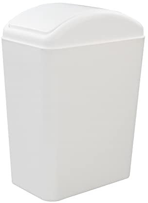 Mayish 20 L Plastic Trash Can, White Plastic Swing Top Bin, 1 Pack
