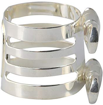Lovermusic 29 x 25 mm versilbertes B-flaches Mundstück Blattschraube Klarinette Holzblasinstrument-Zubehör