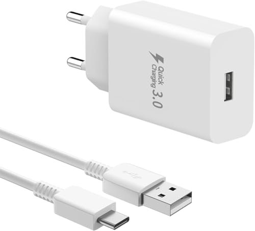 Chargeur Type C Charge Rapide pour Samsung Galaxy A16 A15 A14 A13 5G A56 A55 A54 A36 A35 A26 A25 Telephone Portable S25 S24 S23 S22 S21 S20 Fe Adaptateur Secteur USB C avec Cable de 1,5 m