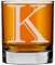 Etched Monogram 325ml Whiskey Rocks Glass (Letter K), A-Z Customised Bourbon Gin Rum Gifts Men, Personalised Whisky Tumbler Glass, Custom Engraved Gifts for Him, Initial, Name, Birthday, Retirement