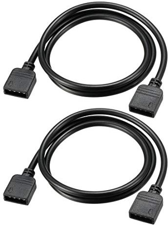 sourcing map RGB Splitter Cable Female to Female 4 Pin Extension Connector Cord Wire for 5050 3528 LED Light Strips 50cm Length 2Pcs