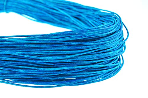 esnado Cordoncino rotondo in pelle, 2 mm, azzurro mélange – 15 metri