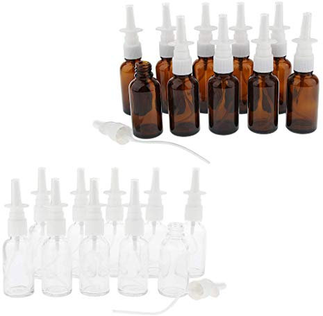 Tubayia 20 Stück 30ml Leer Glas Nasenspray Flasche Nachfüllbare Feine Nebelsprüher Sprühflasche