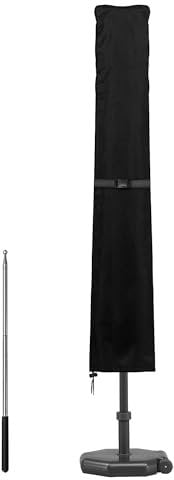 Dokon Parasol Covers Waterproof, Garden Parasol Cover Heavy Duty 420D Oxford Fabric Anti-UV Garden Umbrella Covers Fit 2.5 to 3.5m Diameter Parasols, Patio Brolly Cover with Rod - 190x30/40/50cm