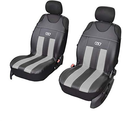 Sitzbezüge GT Kunstleder Universal mehrere Farben modernes Design geeignet für Toyota Yaris vordere Sitze GT GRAU
