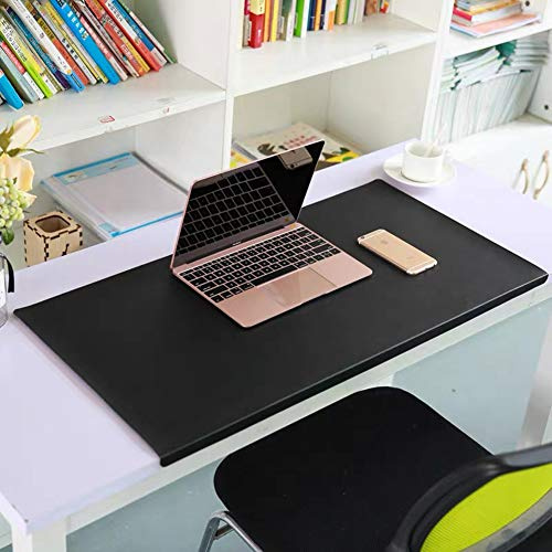Schreibtischunterlage mit Kantenschutz,120x60cm,Wasserdichte rutschfeste sanft Luxus Leder Schreibunterlagen für Tastatur, PC, Laptop Computertastatur
