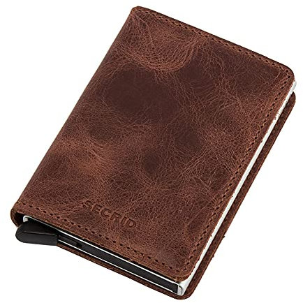 Secrid Unisex Slimwallet Reisezubehör Kartenhalter Umschlag, Braun, 14mm Slim, Vintage