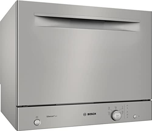 Bosch SKS51E38EU – Lavavajillas Compact Serie 2 – Mesa libre, 55 cm – 6 cubiertos – 5 programas – Motor EcoSilence Drive – Acero inoxidable