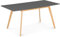 IDMarket - Skandinavischer Tisch, ausziehbar, rechteckig, Inga für 4-6 Personen, Platte grau, anthrazit, Füße aus Holz, 120 – 160 cm